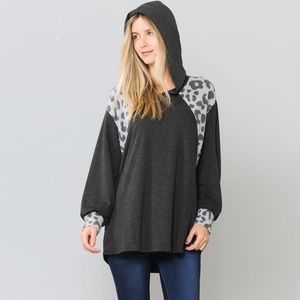 Animal Contrast Hoodie